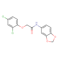 Chemical structure of N-(2H-1,3-benzodioxol-5-yl)-2-(2,4-dichlorophenoxy)acetamide - CSSB00026088137