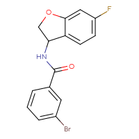 Chemical structure of 3-bromo-N-(6-fluoro-2,3-dihydro-1-benzofuran-3-yl)benzamide - CSSB01041872714