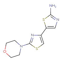 Chemical structure of 5-[2-(morpholin-4-yl)-1,3-thiazol-4-yl]-1,3-thiazol-2-amine - CSSB21253043153