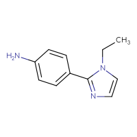 Chemical structure of 4-(1-ethyl-1H-imidazol-2-yl)aniline - CSSB00011393245