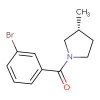 Chemical structure of (3R)-1-(3-bromobenzoyl)-3-methylpyrrolidine - CSSB00158659004