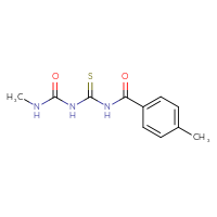 Chemical structure of 4-methyl-N-{[(methylcarbamoyl)amino]methanethioyl}benzamide - CSSB00025727517