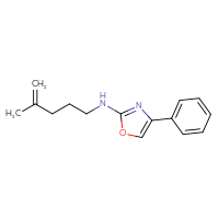 Chemical structure of N-(4-methylpent-4-en-1-yl)-4-phenyl-1,3-oxazol-2-amine - CSSB15052473852