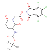 Chemical structure of 4,5,6,7-tetrachloro-1,3-dioxo-2,3-dihydro-1H-isoindol-2-yl 2-(3-{[(tert-butoxy)carbonyl]amino}-2,6-dioxopiperidin-1-yl)acetate - CSSB20271180100