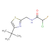 Chemical structure of N-[(4-tert-butyl-1,3-thiazol-2-yl)methyl]-2-chloro-2-fluoroacetamide - CSSB21332117103