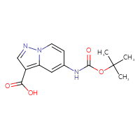 Chemical structure of 5-{[(tert-butoxy)carbonyl]amino}pyrazolo[1,5-a]pyridine-3-carboxylic acid - CSSB00102690705