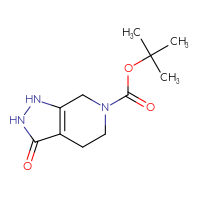 Chemical structure of tert-butyl 3-oxo-1H,2H,3H,4H,5H,6H,7H-pyrazolo[3,4-c]pyridine-6-carboxylate - CSSB00010063507