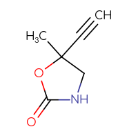 Chemical structure of 5-ethynyl-5-methyl-1,3-oxazolidin-2-one - CSSB02516612851