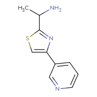 Chemical structure of 1-[4-(pyridin-3-yl)-1,3-thiazol-2-yl]ethan-1-amine - CSSB00000704899