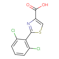 Chemical structure of 2-(2,6-dichlorophenyl)-1,3-thiazole-4-carboxylic acid - CSSB00011260857