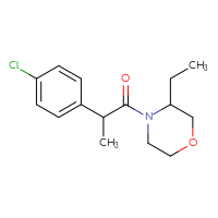 Chemical structure of 2-(4-chlorophenyl)-1-(3-ethylmorpholin-4-yl)propan-1-one - CSSB02017653945