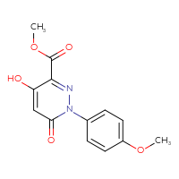 Chemical structure of methyl 4-hydroxy-1-(4-methoxyphenyl)-6-oxo-1,6-dihydropyridazine-3-carboxylate - CSSB00020627775