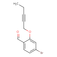 Chemical structure of 4-bromo-2-(pent-2-yn-1-yloxy)benzaldehyde - CSSB00010779311