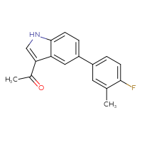 Chemical structure of 1-[5-(4-fluoro-3-methylphenyl)-1H-indol-3-yl]ethan-1-one - CSSB01416687588