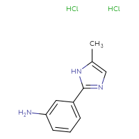 Chemical structure of 3-(5-methyl-1H-imidazol-2-yl)aniline dihydrochloride - CSSB00025774727