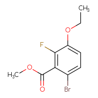 Chemical structure of methyl 6-bromo-3-ethoxy-2-fluorobenzoate - CSSB00134647428