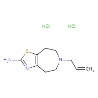 Chemical structure of 6-(prop-2-en-1-yl)-4H,5H,6H,7H,8H-[1,3]thiazolo[4,5-d]azepin-2-amine dihydrochloride - CSSB00020615345