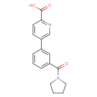 Chemical structure of 5-[3-(pyrrolidine-1-carbonyl)phenyl]pyridine-2-carboxylic acid - CSSB06633778311