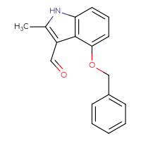 Chemical structure of 4-(benzyloxy)-2-methyl-1H-indole-3-carbaldehyde - CSSB21509460056