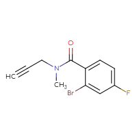 Chemical structure of 2-bromo-4-fluoro-N-methyl-N-(prop-2-yn-1-yl)benzamide - CSSB00013048418