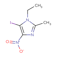 Chemical structure of 1-ethyl-5-iodo-2-methyl-4-nitro-1H-imidazole - CSSB00011218867