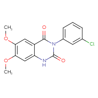 Chemical structure of 3-(3-chlorophenyl)-6,7-dimethoxy-1,2,3,4-tetrahydroquinazoline-2,4-dione - CSSB00020598140