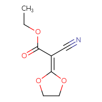 Chemical structure of ethyl 2-cyano-2-(1,3-dioxolan-2-ylidene)acetate - CSSB00000065878