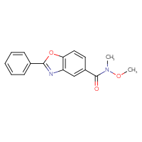 Chemical structure of N-methoxy-N-methyl-2-phenyl-1,3-benzoxazole-5-carboxamide - CSSB21224763651