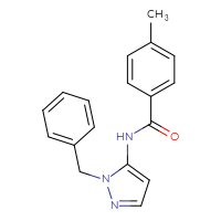 Chemical structure of N-(1-benzyl-1H-pyrazol-5-yl)-4-methylbenzamide - CSSB00039867132