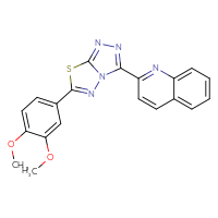 Chemical structure of 2-[6-(3,4-dimethoxyphenyl)-[1,2,4]triazolo[3,4-b][1,3,4]thiadiazol-3-yl]quinoline - CSSB00121606540