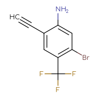 Chemical structure of 5-bromo-2-ethynyl-4-(trifluoromethyl)aniline - CSSB06383316528