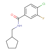 Chemical structure of 4-chloro-N-(cyclopentylmethyl)-3-fluorobenzamide - CSSB01998381184