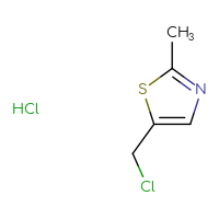 Chemical structure of 5-(chloromethyl)-2-methyl-1,3-thiazole hydrochloride - CSSB00020635045
