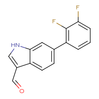 Chemical structure of 6-(2,3-difluorophenyl)-1H-indole-3-carbaldehyde - CSSB00159424533