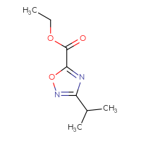 Chemical structure of ethyl 3-(propan-2-yl)-1,2,4-oxadiazole-5-carboxylate - CSSB00011850297