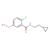 Chemical structure of 2-chloro-N-(2-cyclopropylethyl)-5-methoxybenzamide - CSSB06394494575