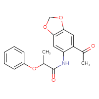 Chemical structure of N-(6-acetyl-2H-1,3-benzodioxol-5-yl)-2-phenoxypropanamide - CSSB00047251001