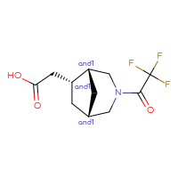 Chemical structure of rac-2-[(1R,5R,6R)-3-(2,2,2-trifluoroacetyl)-3-azabicyclo[3.2.1]octan-6-yl]acetic acid - CSSB20620682874