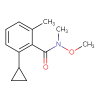 Chemical structure of 2-cyclopropyl-N-methoxy-N,6-dimethylbenzamide - CSSB21151592088