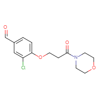 Chemical structure of 3-chloro-4-[3-(morpholin-4-yl)-3-oxopropoxy]benzaldehyde - CSSB02249412538
