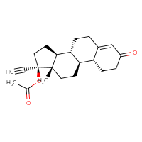 Chemical structure of (1R,3aS,3bR,9aR,9bS,11aS)-1-ethynyl-11a-methyl-7-oxo-1H,2H,3H,3aH,3bH,4H,5H,7H,8H,9H,9aH,9bH,10H,11H,11aH-cyclopenta[a]phenanthren-1-yl acetate - CSSB00000742579