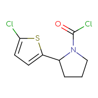 Chemical structure of 2-(5-chlorothiophen-2-yl)pyrrolidine-1-carbonyl chloride - CSSB06258836544