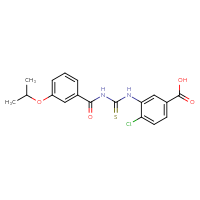 Chemical structure of 4-chloro-3-[({[3-(propan-2-yloxy)phenyl]formamido}methanethioyl)amino]benzoic acid - CSSB00102610492