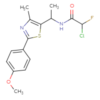 Chemical structure of 2-chloro-2-fluoro-N-{1-[2-(4-methoxyphenyl)-4-methyl-1,3-thiazol-5-yl]ethyl}acetamide - CSSB21332167401