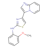 Chemical structure of 4-{imidazo[1,2-a]pyridin-3-yl}-N-(2-methoxyphenyl)-1,3-thiazol-2-amine - CSSB15351446327