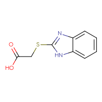 Chemical structure of 2-(1H-1,3-benzodiazol-2-ylsulfanyl)acetic acid - CSSB00000179484