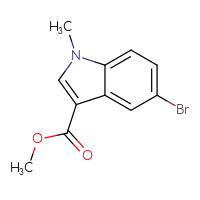 Chemical structure of methyl 5-bromo-1-methyl-1H-indole-3-carboxylate - CSSB00010188354