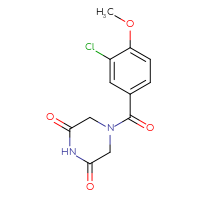 Chemical structure of 4-(3-chloro-4-methoxybenzoyl)piperazine-2,6-dione - CSSB02210263850