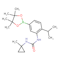 Chemical structure of 3-(1-methylcyclopropyl)-1-[2-(propan-2-yl)-5-(4,4,5,5-tetramethyl-1,3,2-dioxaborolan-2-yl)phenyl]urea - CSSB20784007349