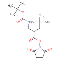 Chemical structure of 2,5-dioxopyrrolidin-1-yl 2-({[(tert-butoxy)carbonyl]amino}methyl)-4,4-dimethylpentanoate - CSSB20270129063